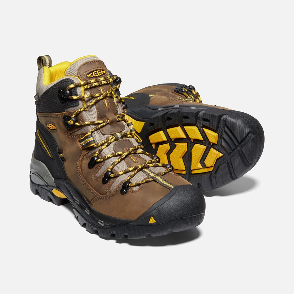 Keen Trekking Bot Erkek Kahverengi/Siyah - Pittsburgh 6\" (Steel Toe) - Türkiye KFRS76428